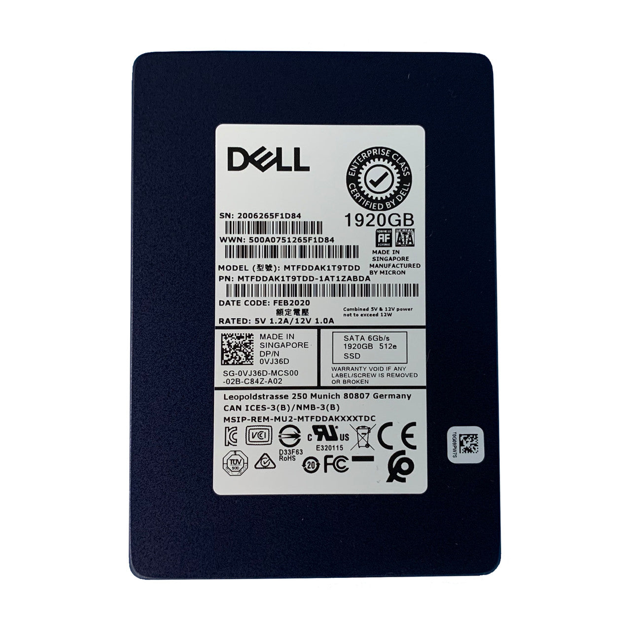 Dell SSD SATA3 2.5" 1.92TB TLC Mixed Use 6GBPS