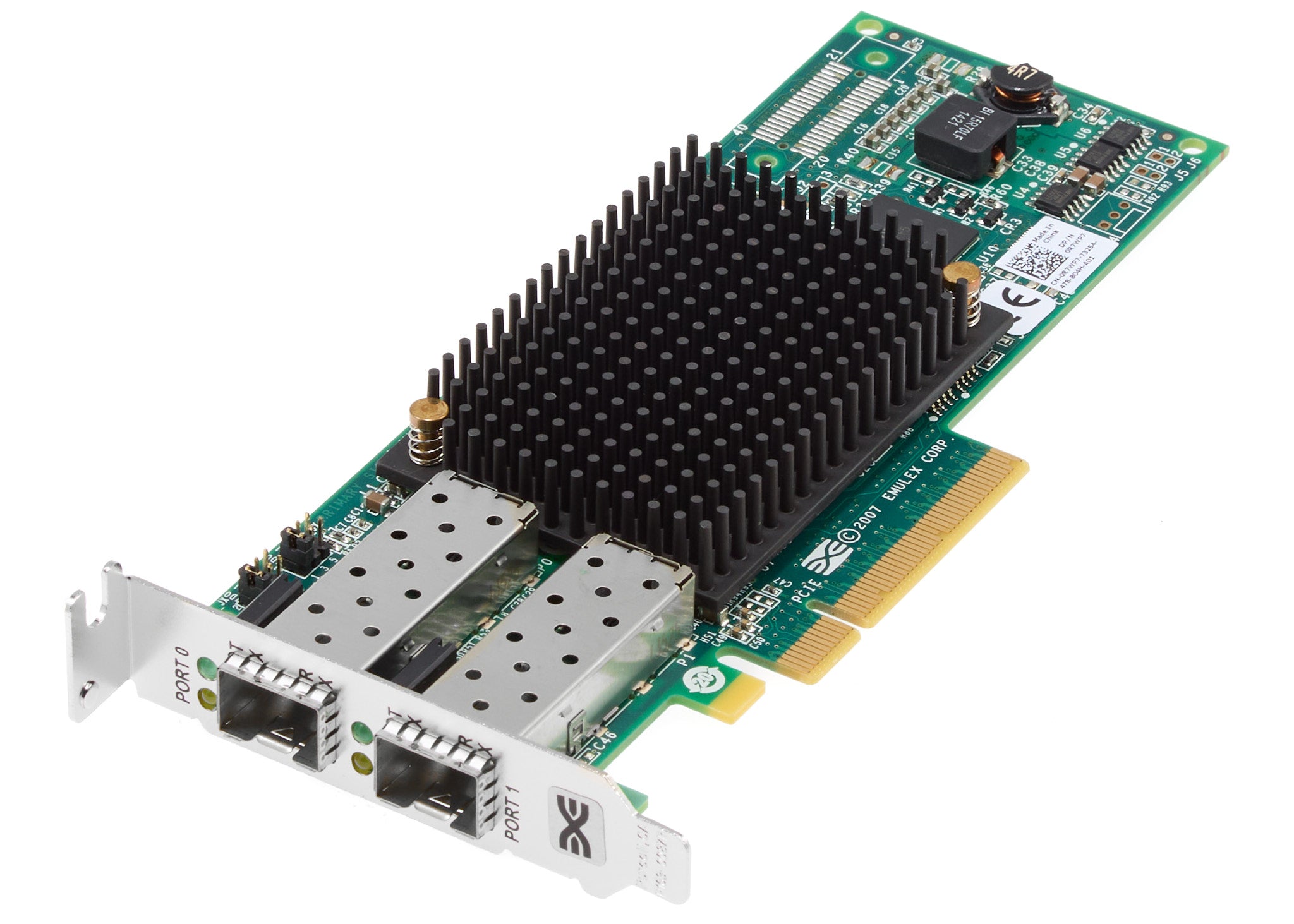 Dell Emulex LPE12002-E Dual Port 8GB Fiber Channel SFP+ HBA Low Profile