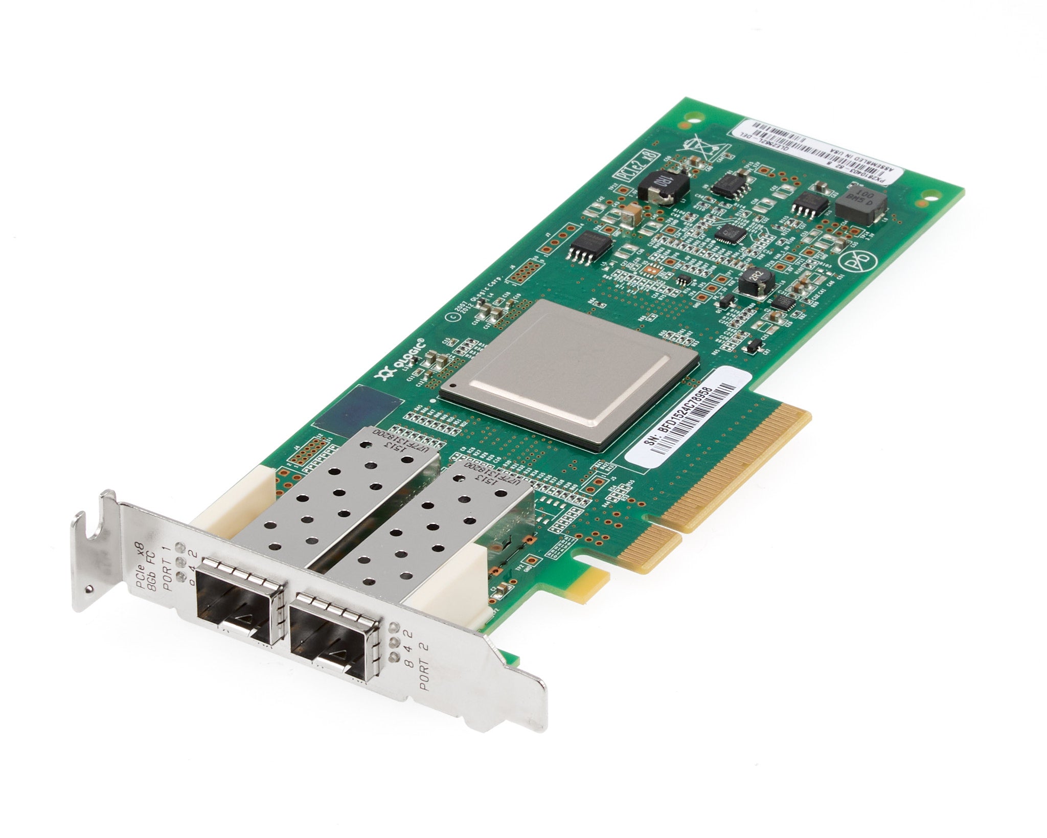 Dell QLogic QLE2562 Dual Port 8GB Fibre Channel SFP HBA Low Profile