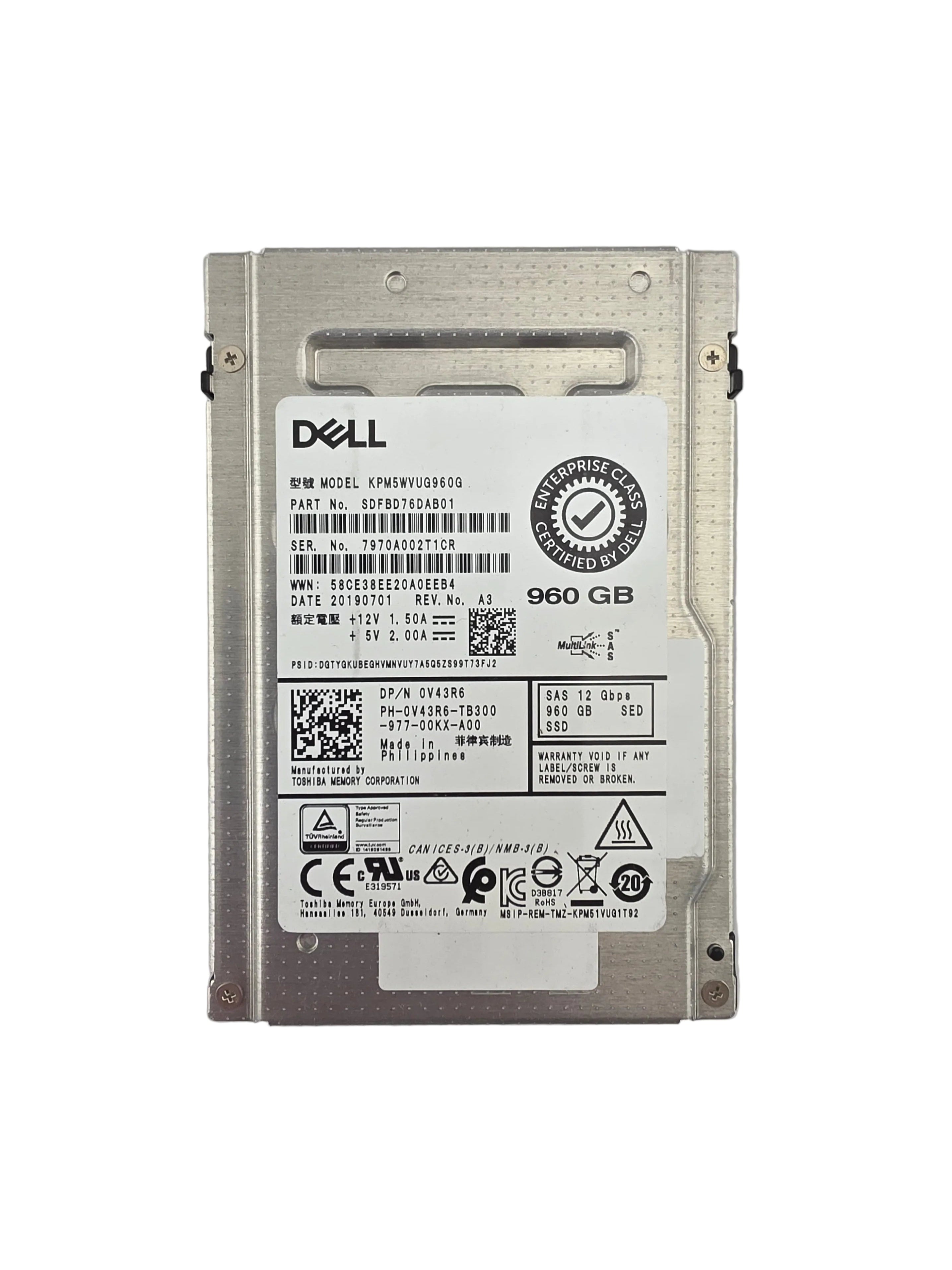 Dell SSD SAS SED 2.5" 960GB MLC Mixed Use 12GBPS