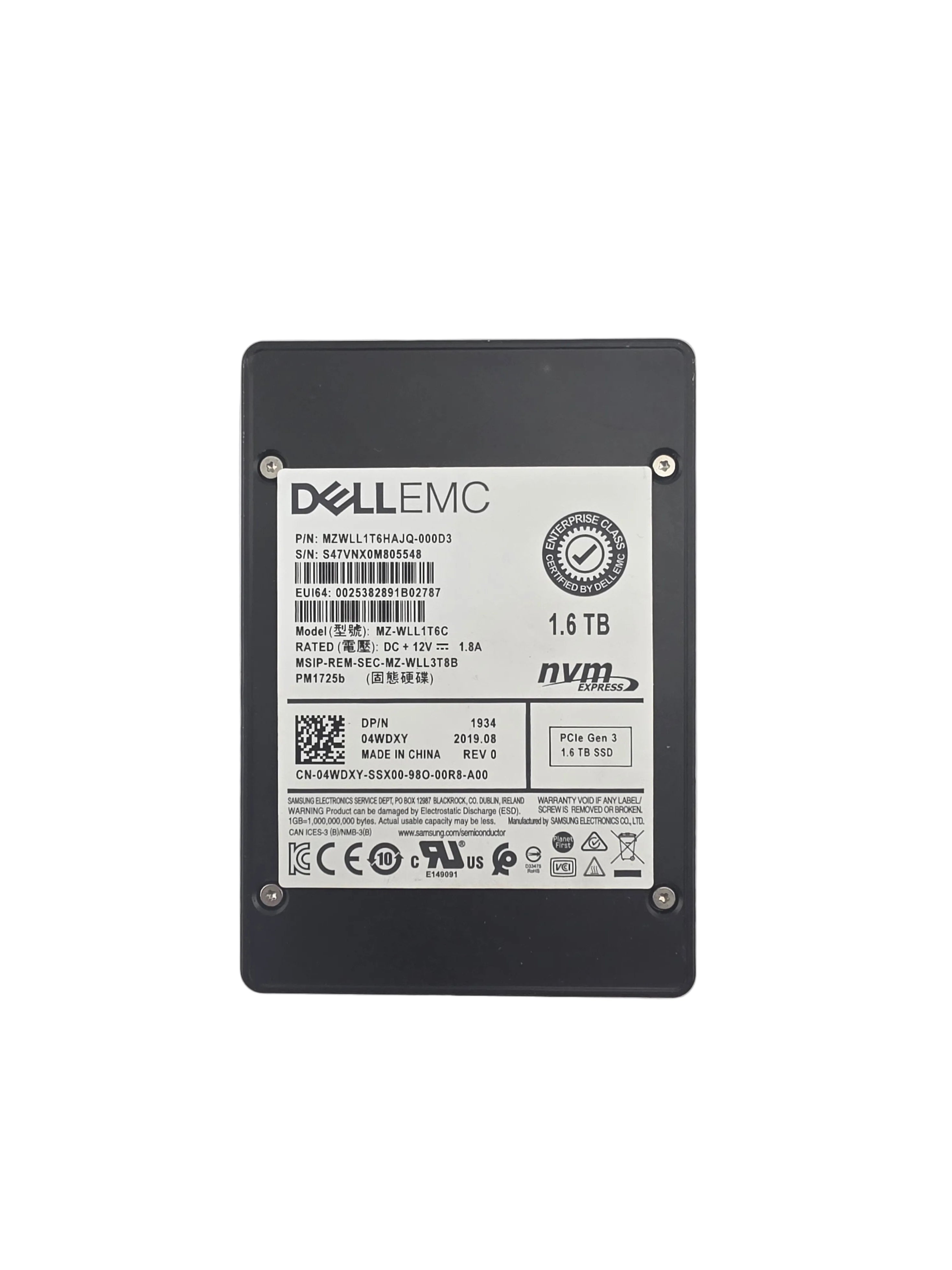 Dell SSD NVMe 2.5" 1.6TB TLC Mixed Use
