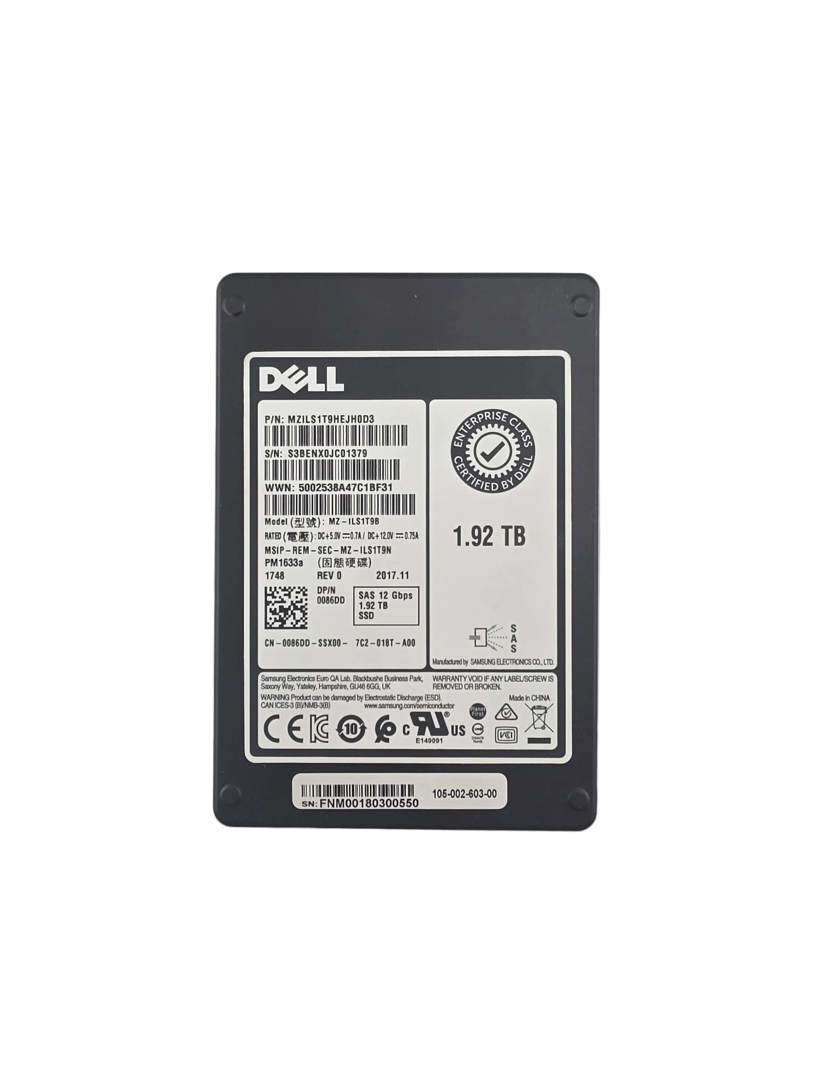 Dell SSD SAS 2.5" 1.92TB TLC Read Intensive 12GBPS