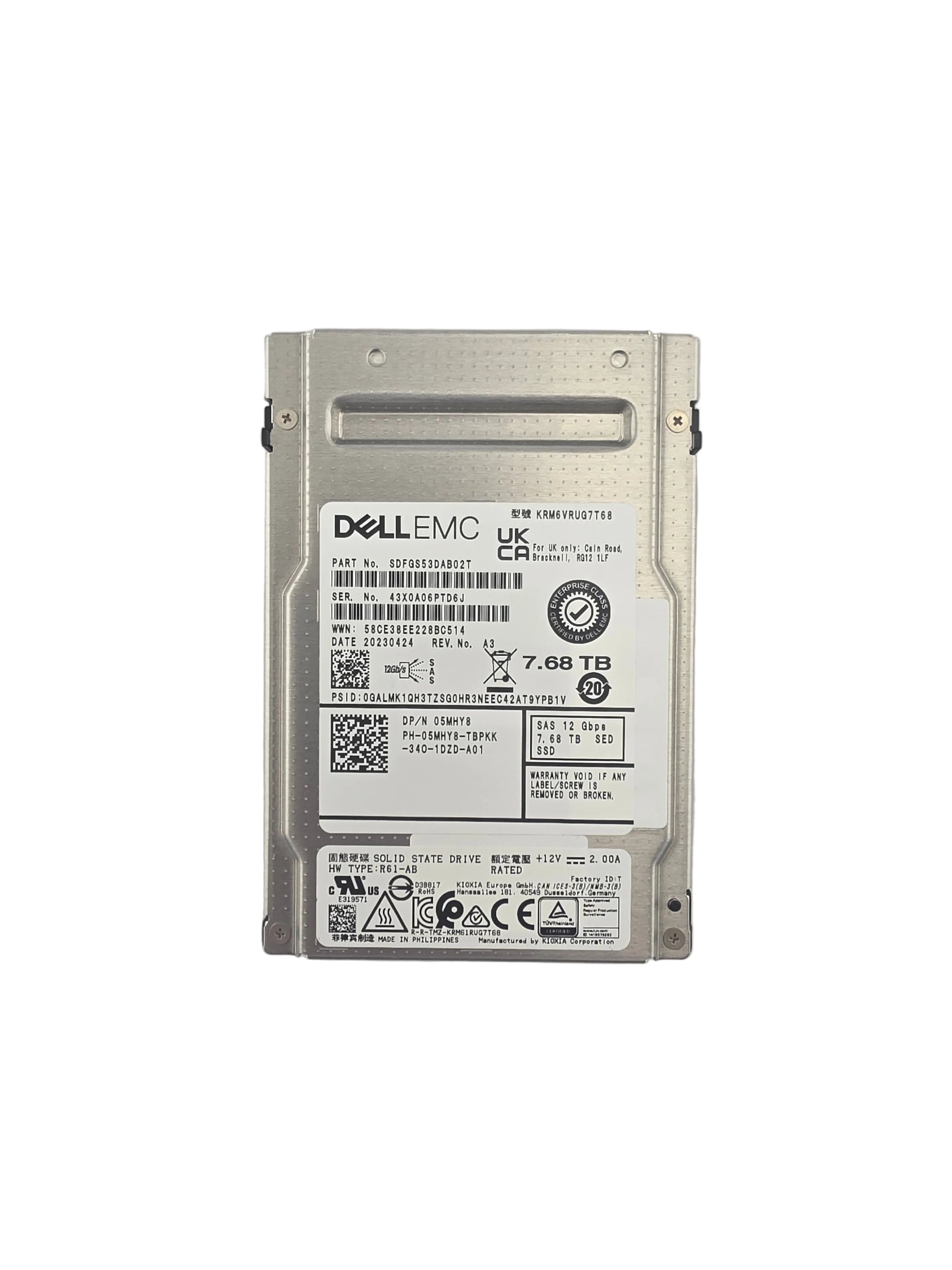 Dell SSD SAS 2.5" 7.68TB TLC Read Intensive 12GBPS