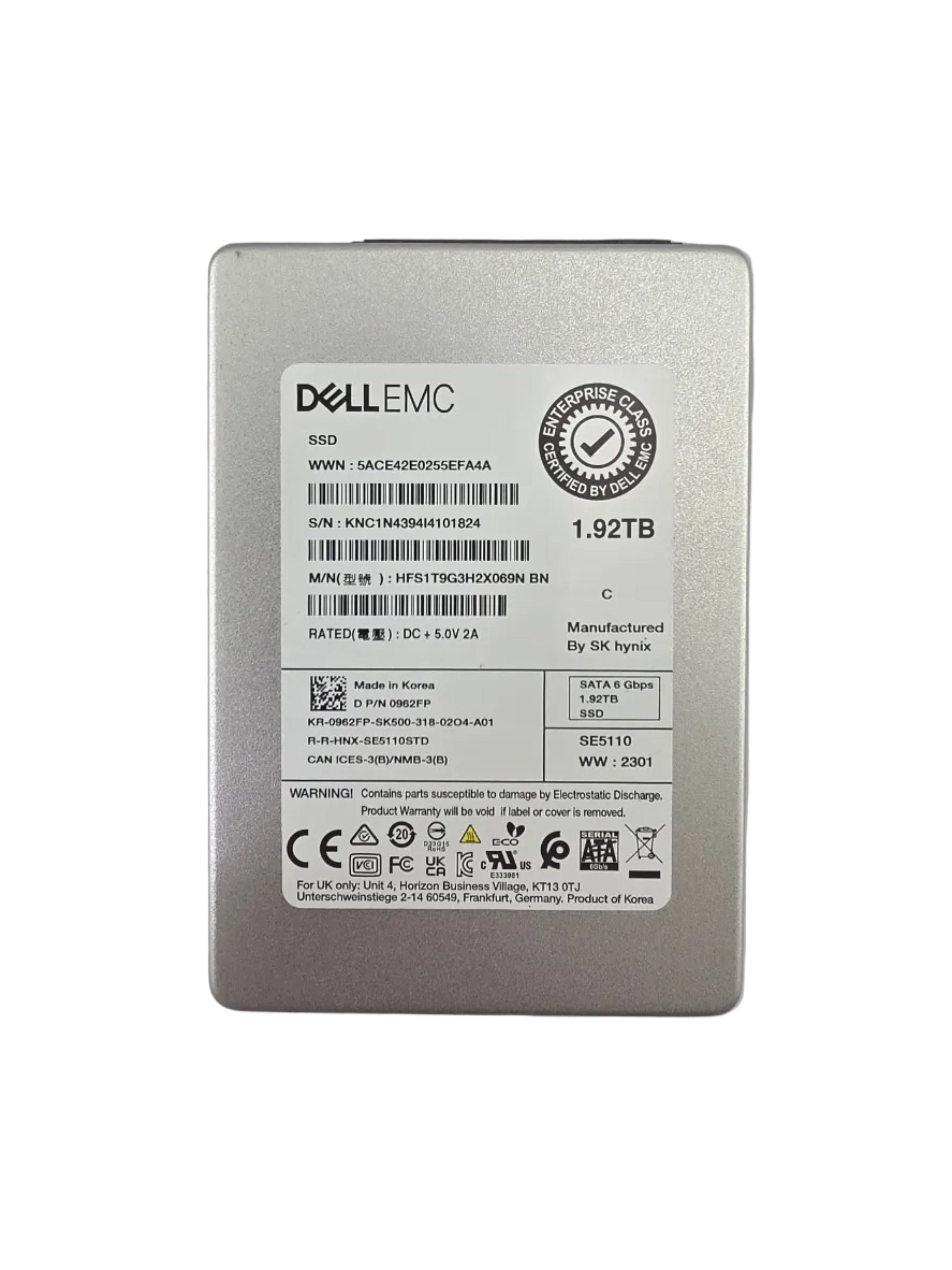 Dell SSD SATA3 2.5" 1.92TB TLC Read Intensive 6GBPS
