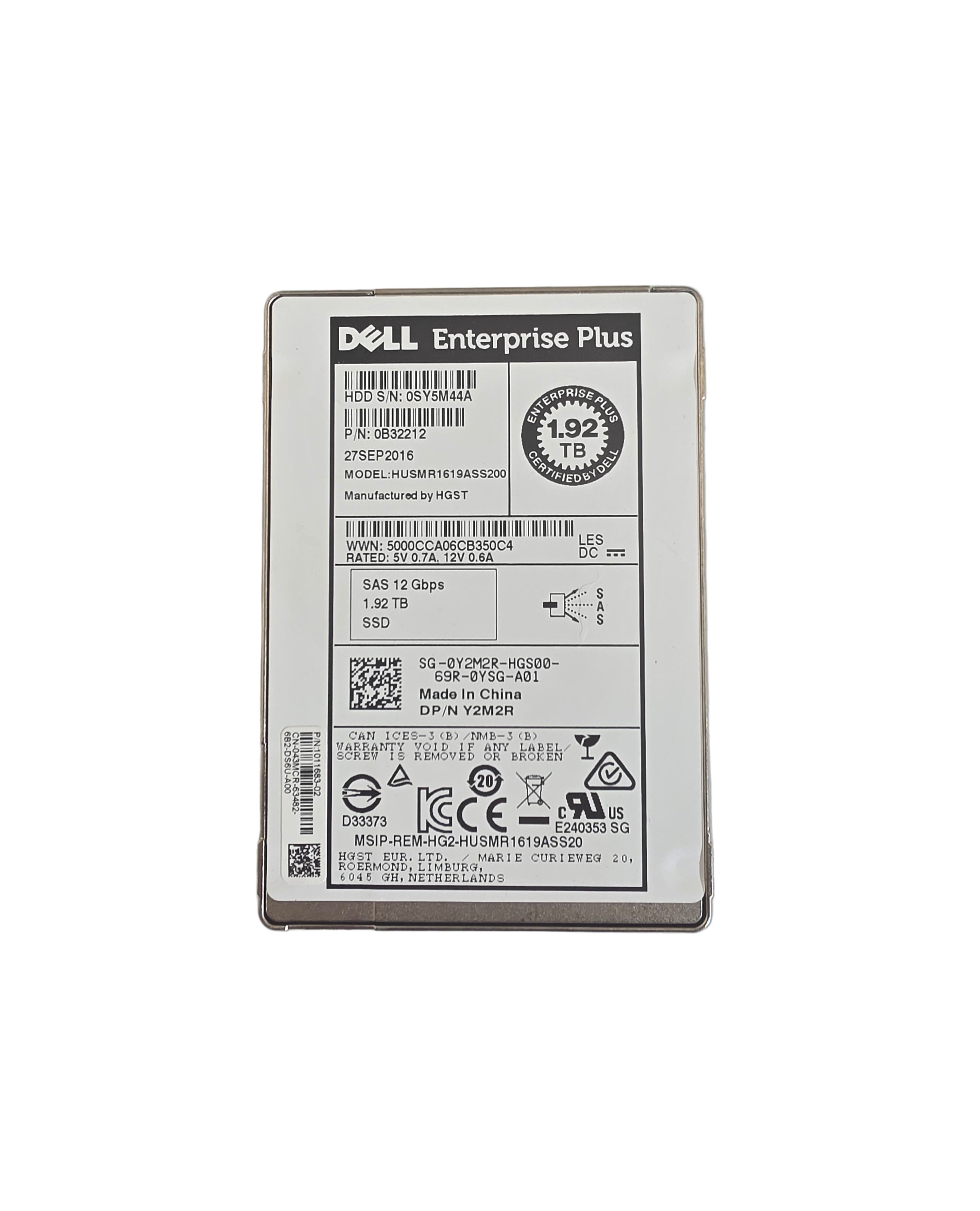 Dell SSD SAS 2.5" 1.92TB MLC Read Intensive 12GBPS