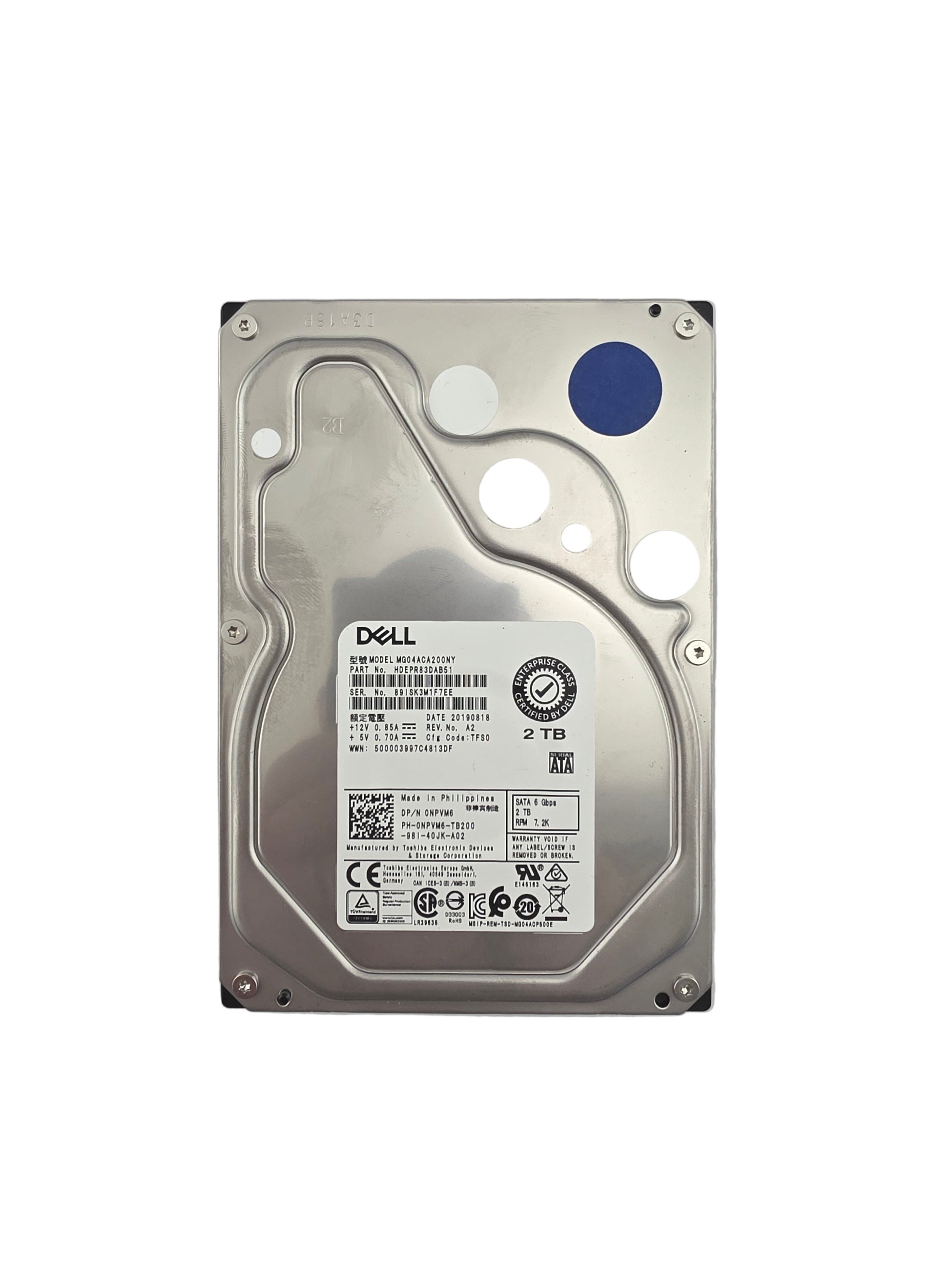 Dell SATA3 3.5" 2TB 7.2K 6GBPS