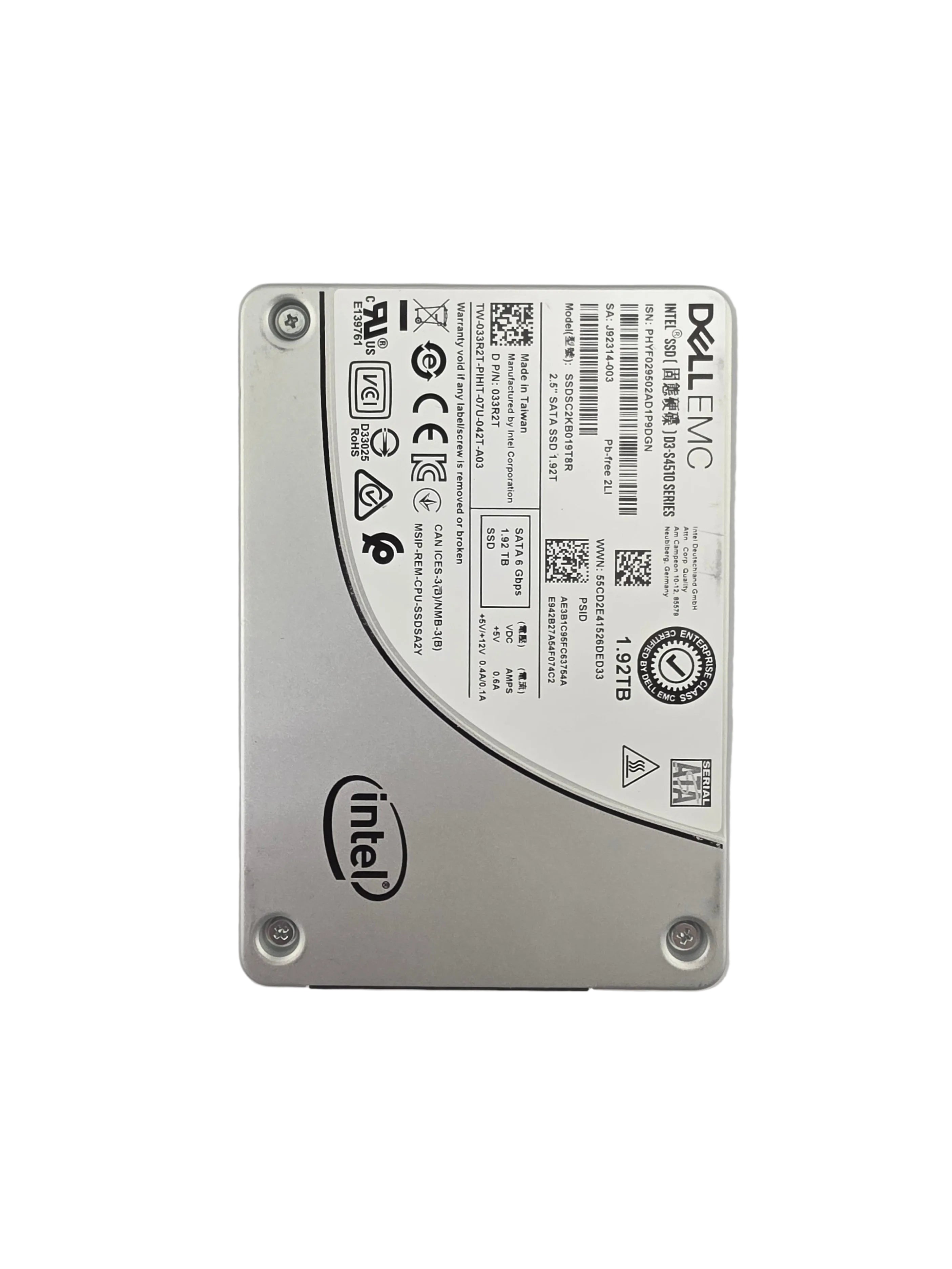 Dell SSD SATA3 2.5" 1.92TB TLC Read Intensive 6GBPS