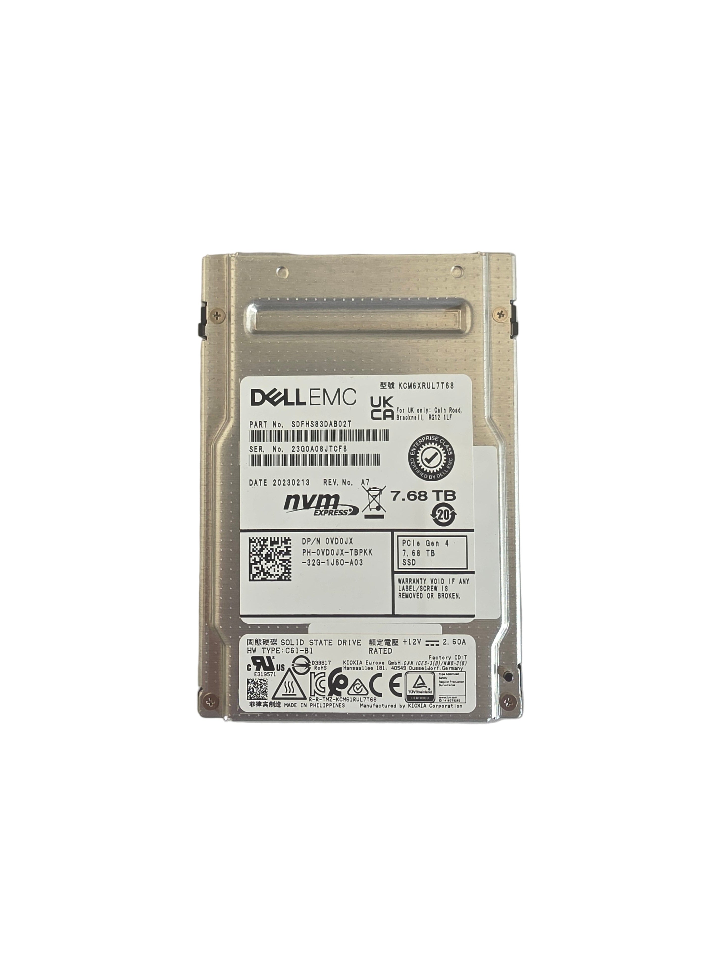 Dell SSD NVME 2.5" 7.68TB TLC Read Intensive