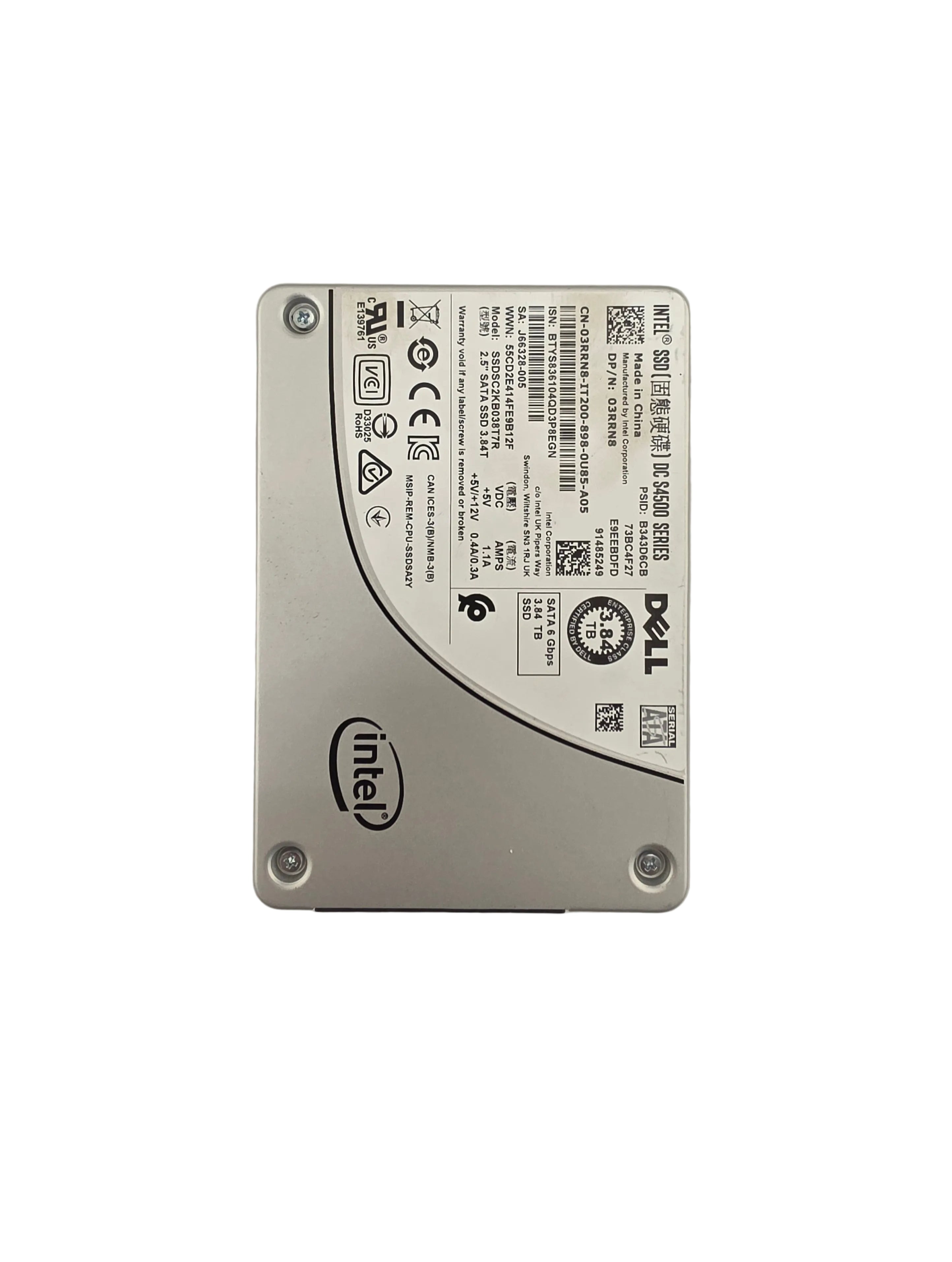 Dell SSD SATA3 2.5" 3.84TB TLC Read Intensive 6GBPS