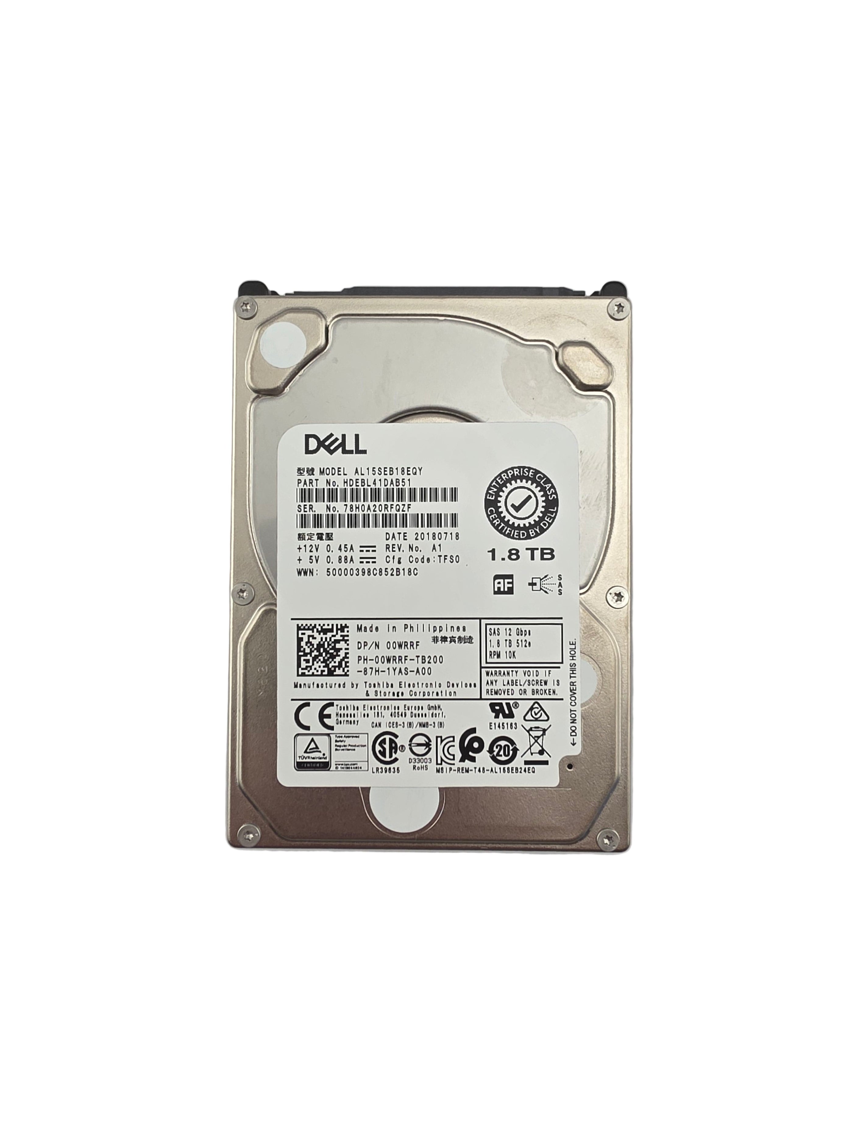 Dell SAS 2.5" 1.8TB 10K 12GBPS 512e