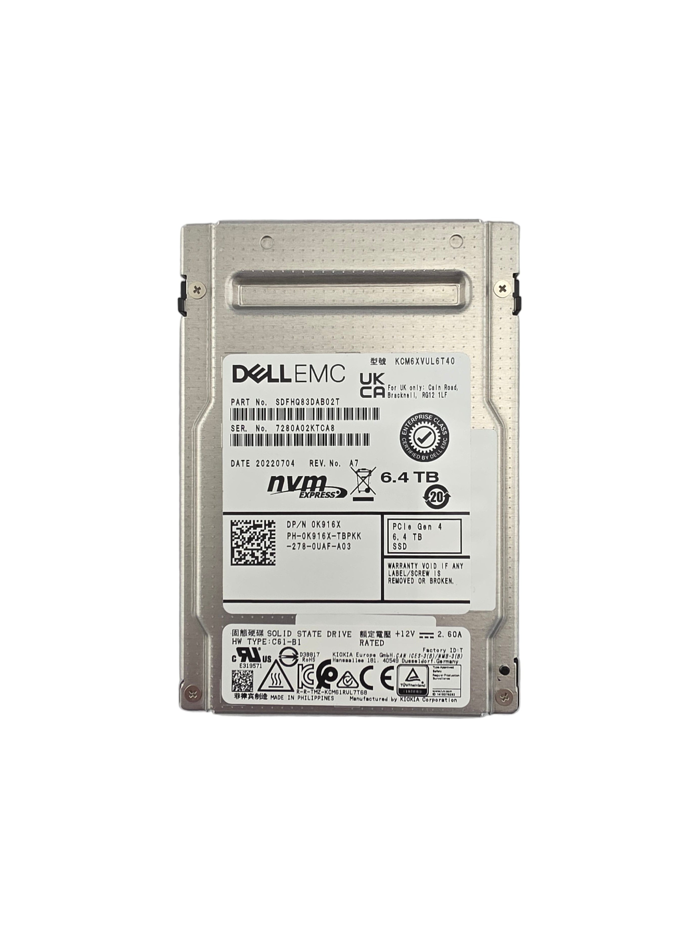 Dell SSD NVMe 2.5" 6.4TB TLC Mixed Use